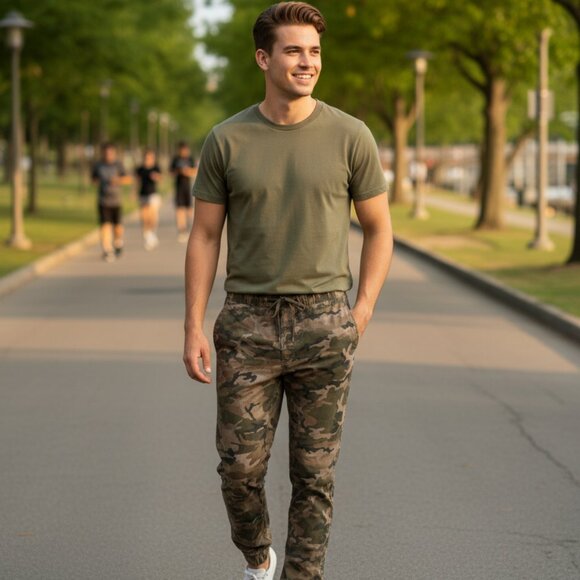 H&M Men’s Camo Pants - Cargo Military Style - Picture 6 of 7